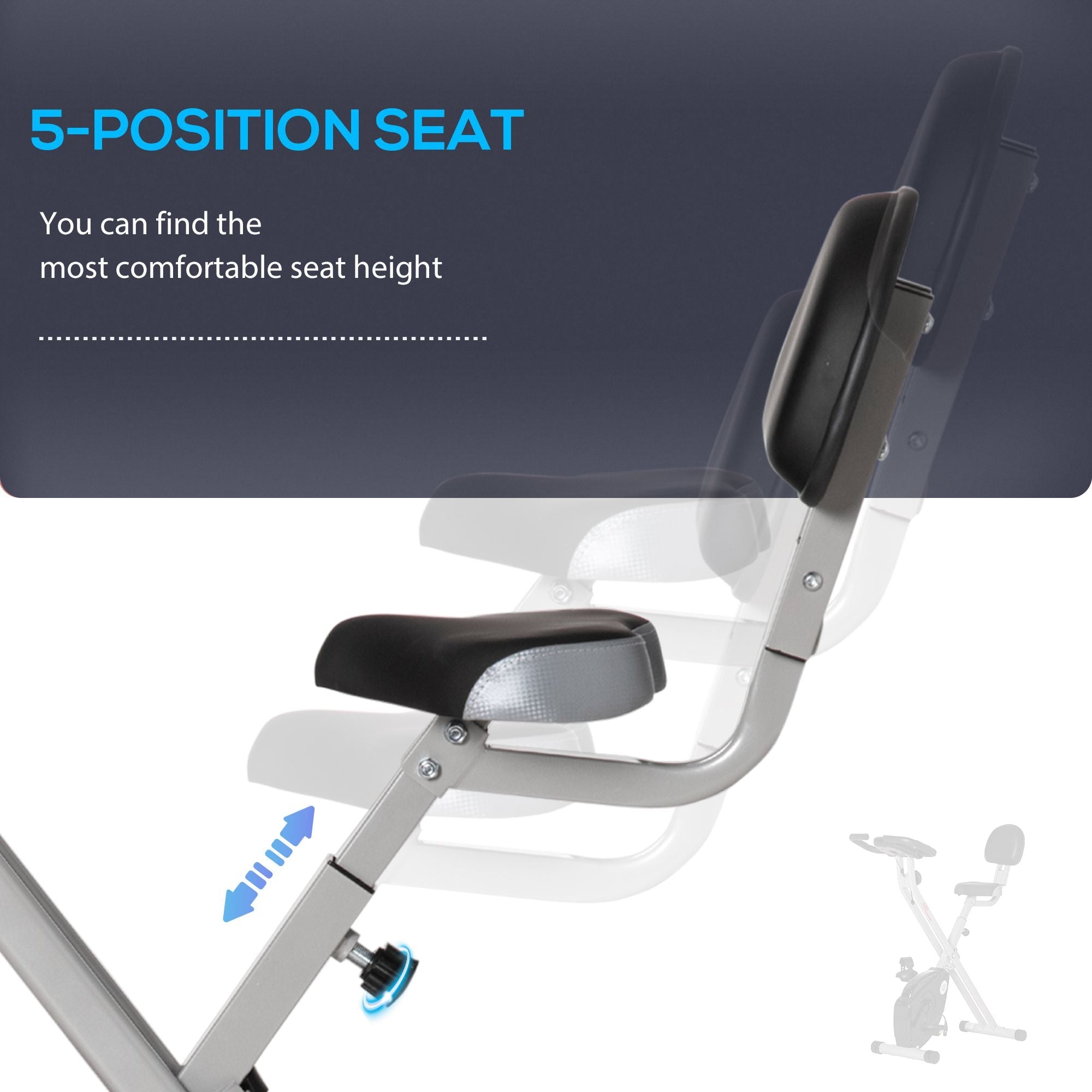 Soozier Foldable Upright Exercise Bike Indoor Stationary X Bike 8 Levels Magnetic Resistance Aerobic Exercise