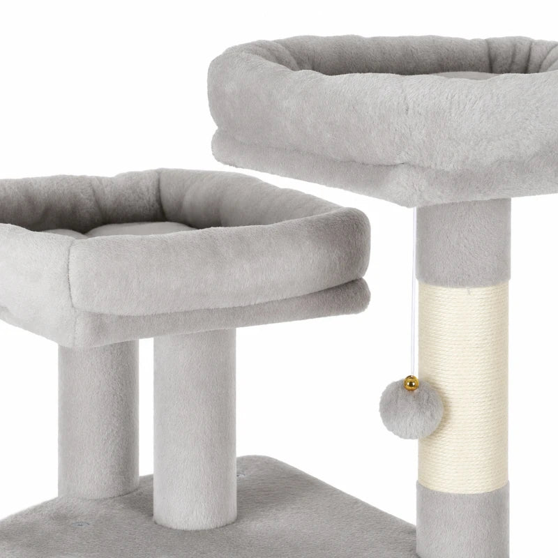 79" Tall Cat Tree for Large Cats with 2 Condos, 2 Beds, Hammock & 5 Scratching Posts