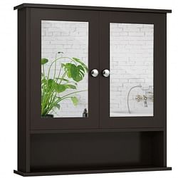 Bathroom Wall Mount Mirror Cabinet Organizer-Brown - Free Shipping