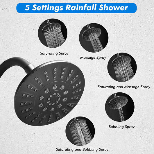 High Pressure Combo Handheld Shower Head-Black - Free Shipping