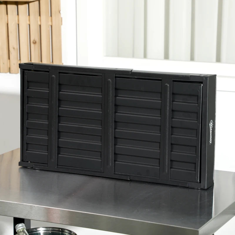 Portable Charcoal Grill with Pull-Out Charcoal Basin, Folding Tabletop Barbecue, Compact Camping BBQ, Black