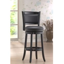 Black 29-inch Swivel Seat Barstool with Faux Leather Cushion Seat - Free Shipping