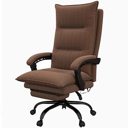 Double Padded Executive Massage Heated Office Chair Brown - Free Shipping