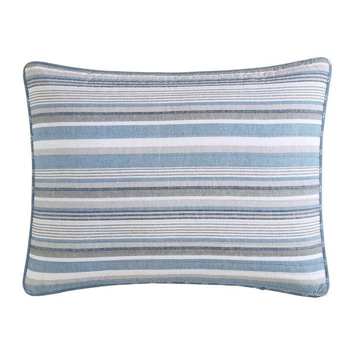 100-Percent Cotton Blue White Grey Nautical Stripes 4 Piece Daybed Cover Set - Free Shipping