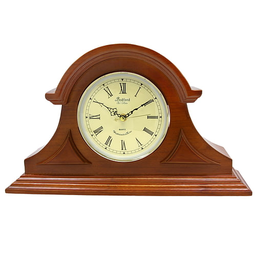 Bedford Clock Collection Mahogany Cherry Mantel Clock with Chimes - Free Shipping