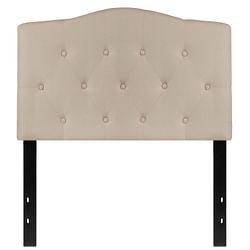 Twin size Beige Fabric Upholstered Button Tufted Headboard - Free Shipping