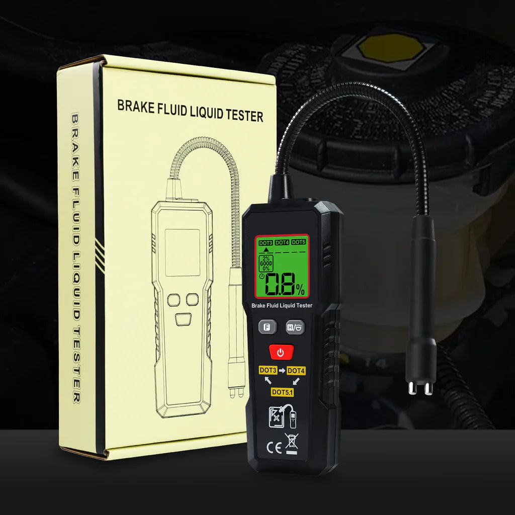 Digital Brake Fluid Tester for DOT 3, DOT 4 & DOT 5.1 with Color Backlight & Buzzer Alarm