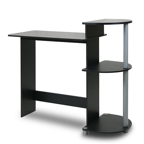 Contemporary Computer Desk in Black Grey Finish - Free Shipping