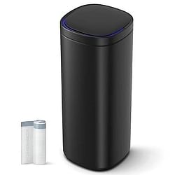 Black Motion Sensor Stainless Steel 13 gallon Trash Can with Ozone Button - Free Shipping