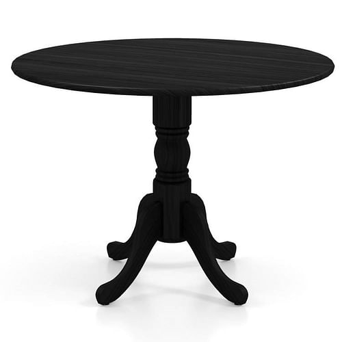 Black Solid Wood 40-inch Round Kitchen Dining Table - Rustic Farmhouse - Free Shipping