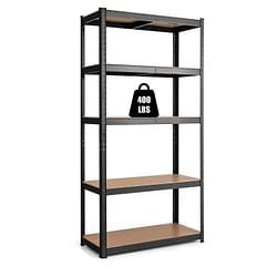 Black Heavy Duty 60-inch 5 Tier Adjustable Shelving Unit Garage Storage Rack - Free Shipping