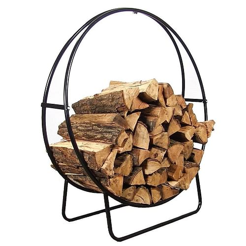 Modern Black Metal Indoor Outdoor Firewood Holder Log Rack - Free Shipping