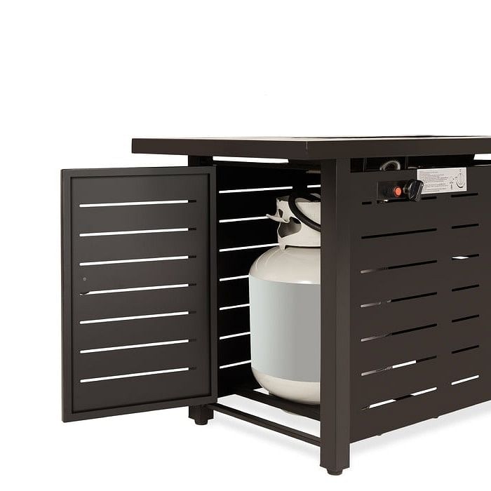 Outdoor Heating Brown Steel LP Gas Propane Fire Pit w/ Auto Ignition - Free Shipping