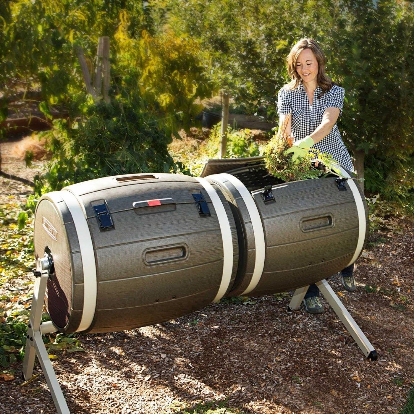 100-Gallon Compost Bin Tumbler Double Rotating Composter - Free Shipping