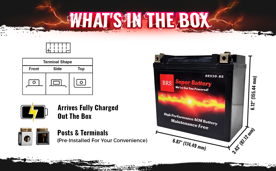 BRS20-BS 12v 20AH 310CCA 30 Day Warranty