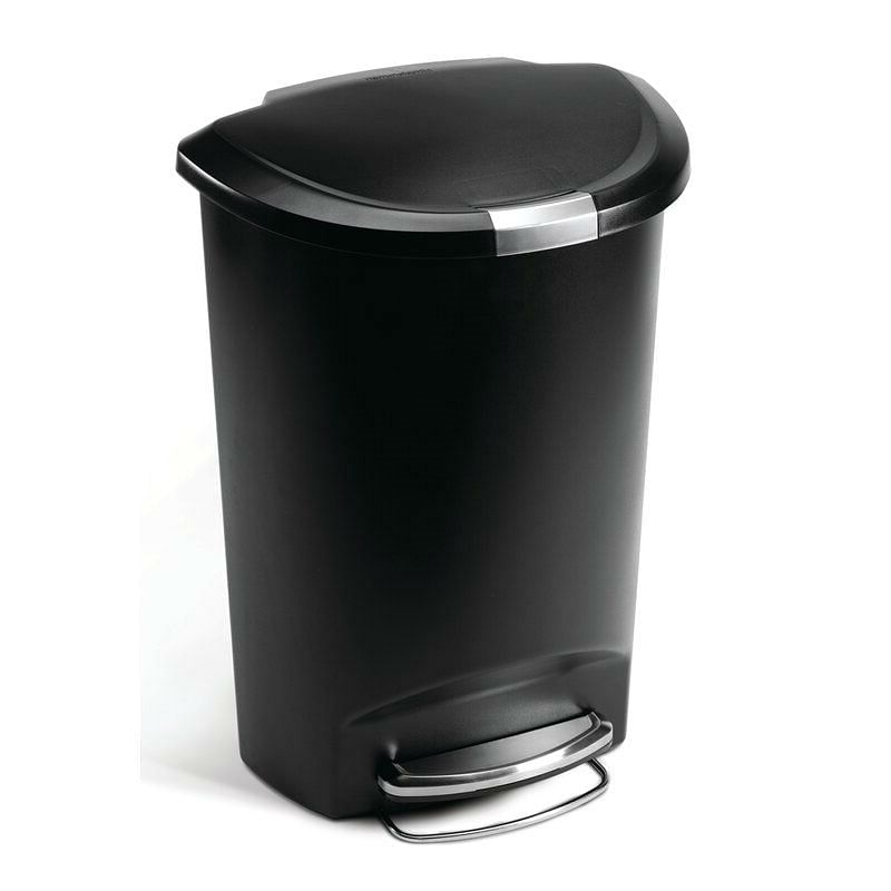 Black 13-Gallon Kitchen Trash Can with Foot Pedal Step Lid - Free Shipping