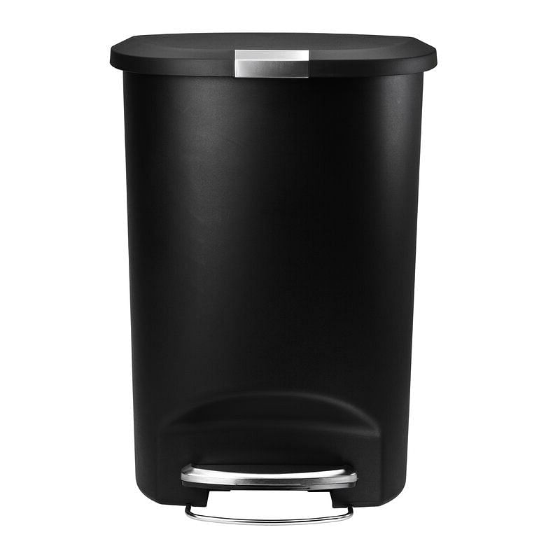 Black 13-Gallon Kitchen Trash Can with Foot Pedal Step Lid - Free Shipping