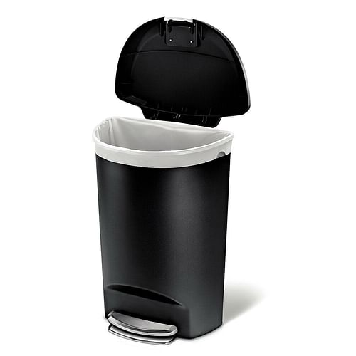Black 13-Gallon Kitchen Trash Can with Foot Pedal Step Lid - Free Shipping