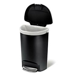 Black 13-Gallon Kitchen Trash Can with Foot Pedal Step Lid - Free Shipping