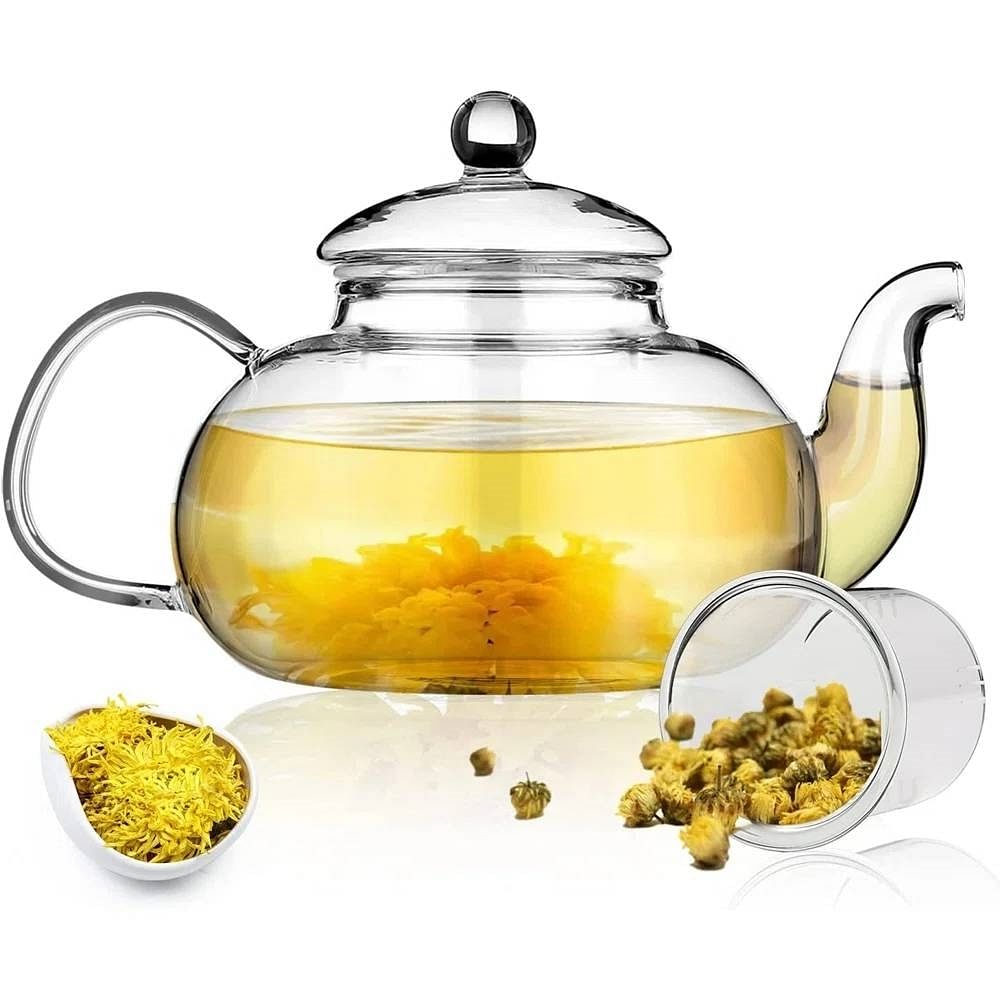 1,000 ml/33.8 oz Glass Teapot with Detachable Infuser - Free Shipping