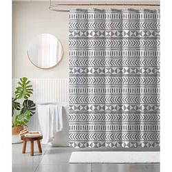 72-inch Polyester Shower Curtain with Black White Scandinavian Chevron Pattern - Free Shipping