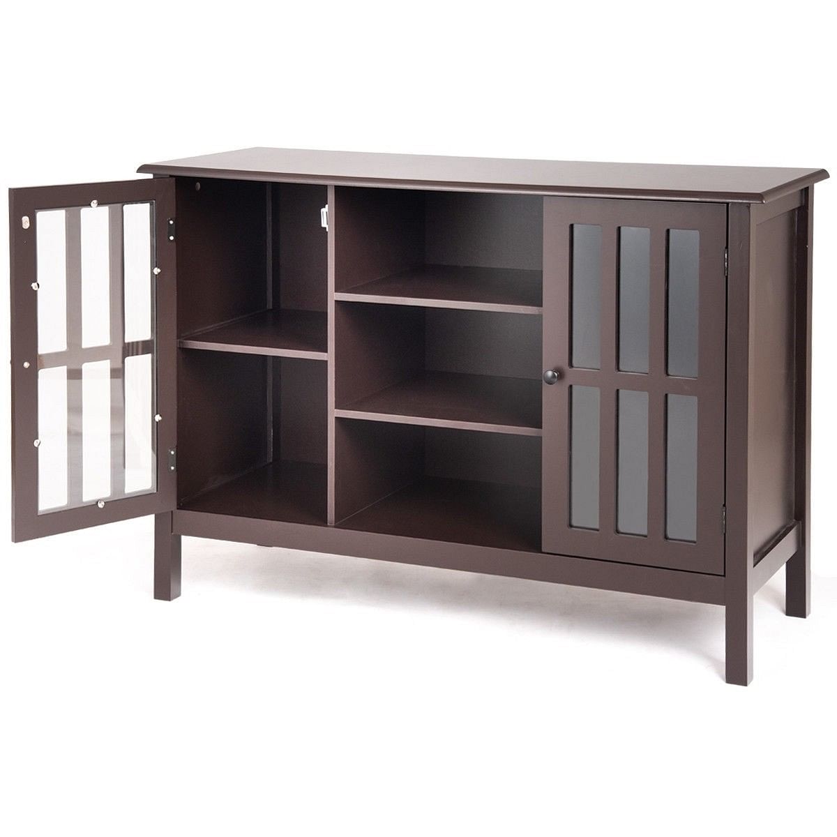 Brown Wood 43-inch TV Stand Storage Cabinet Console Table - Free Shipping