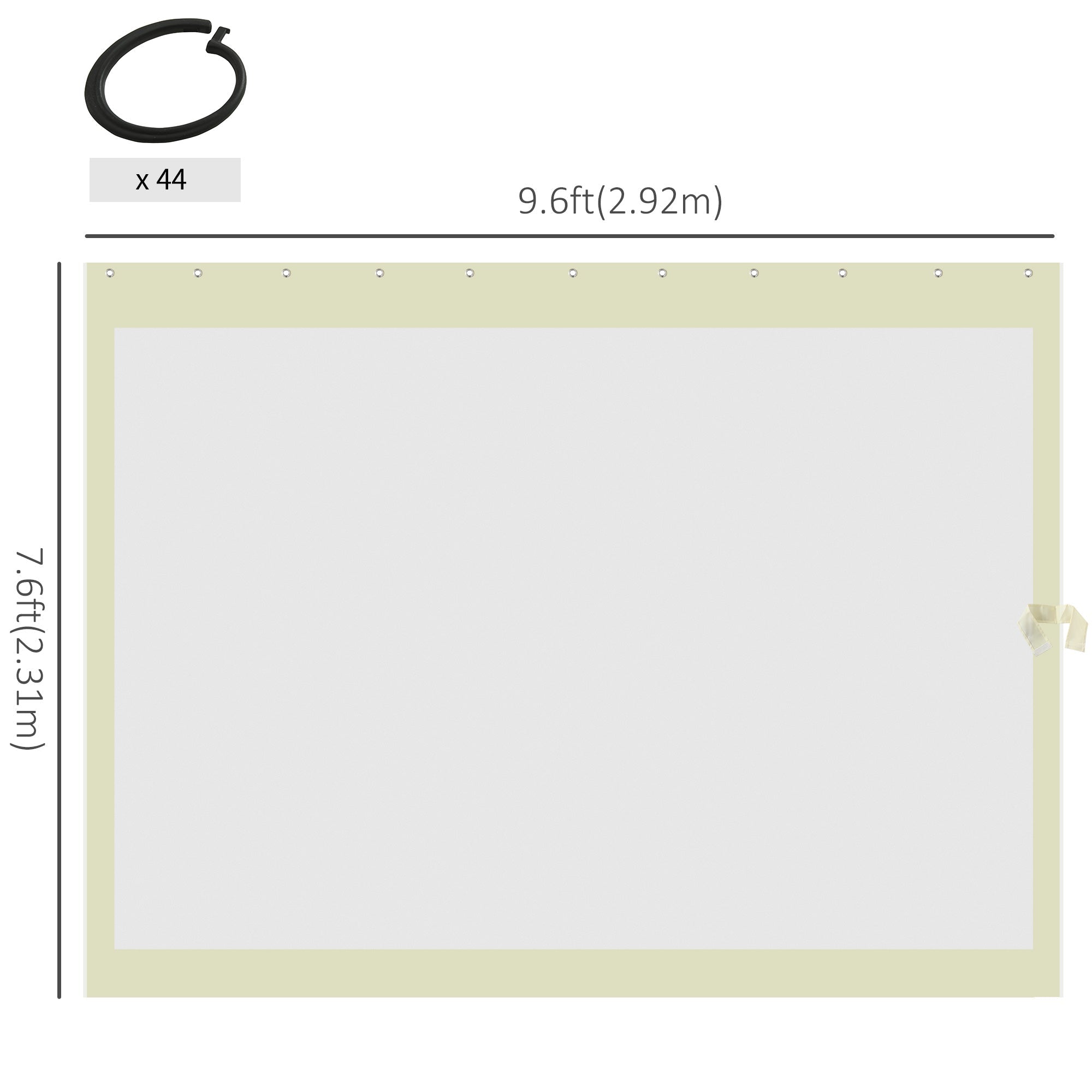 Outsunny 10x10 Gazebo Curtain Replacement Universal Mesh Sidewall Netting with Zippers & C-Rings in Beige