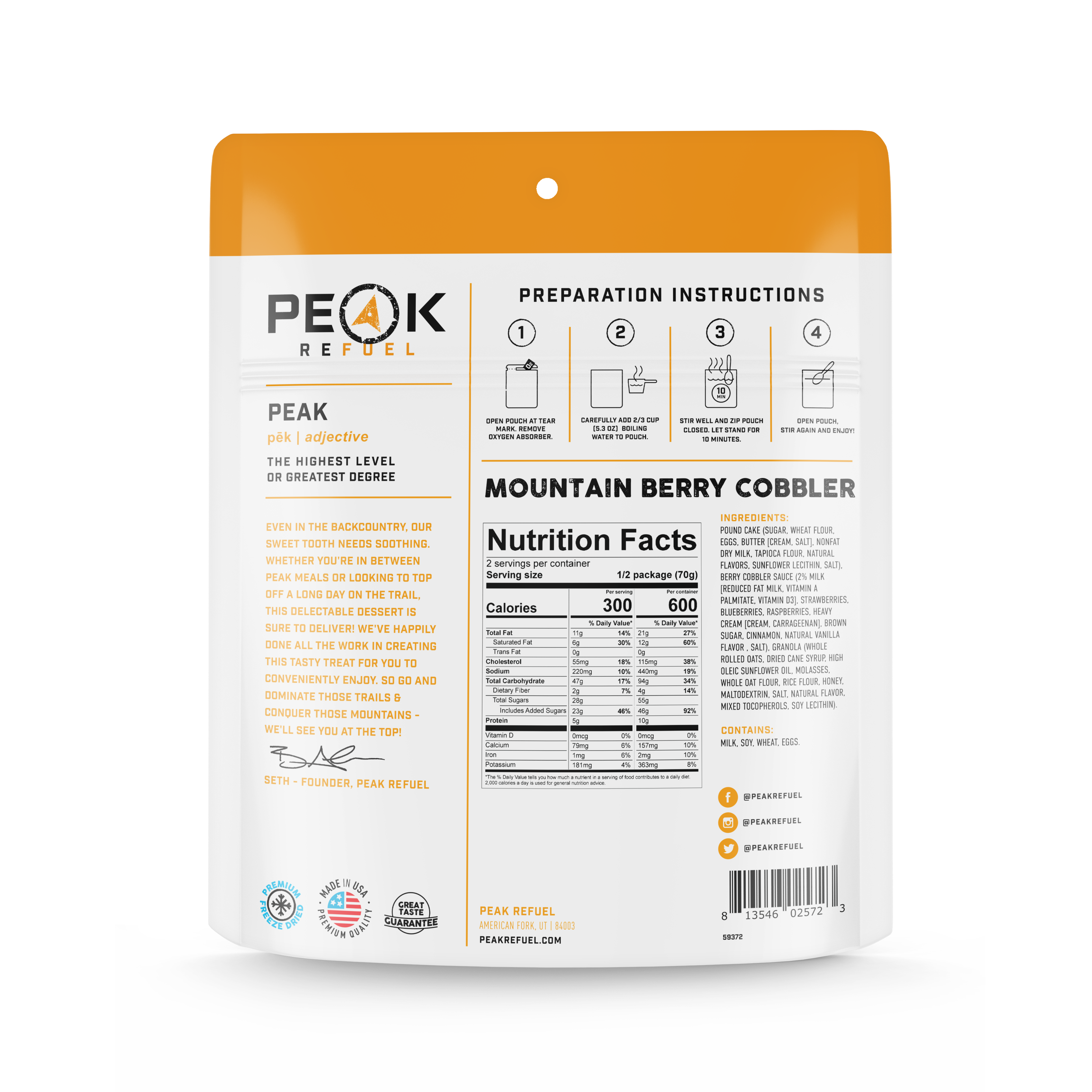 Peak Refuel Mountain Berry Cobbler