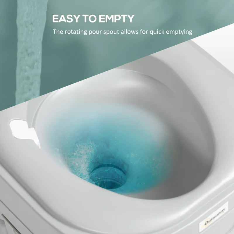 Porta Potty, 5.8 Gallon Portable Toilet with Level Indicator and Anti-Leak Pump for Camping, Boating, Hiking, Travel, RV