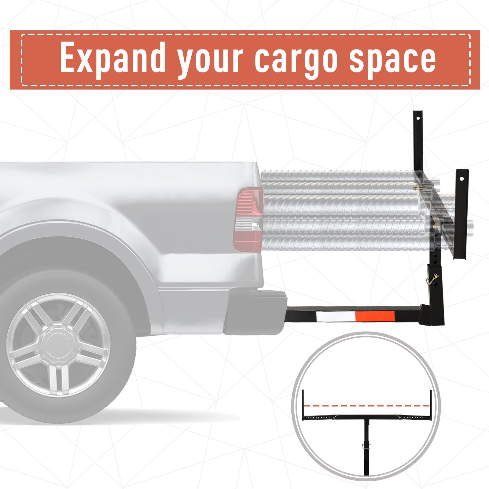 Soozier Truck Bed Extender with Adjustable Width Height for Ladder Rack Canoe Kayak Long Pipes Lumber