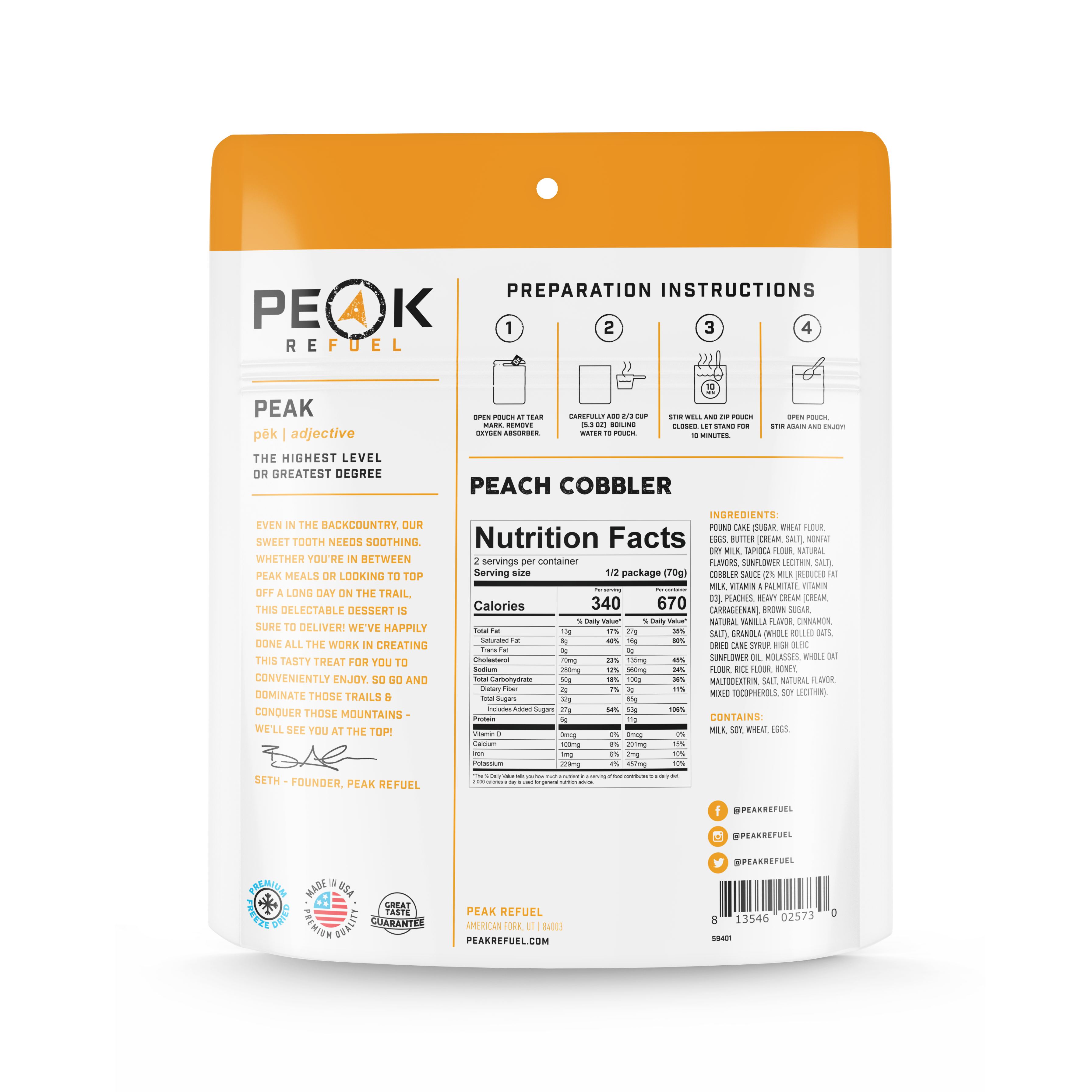 Peak Refuel Peach Cobbler