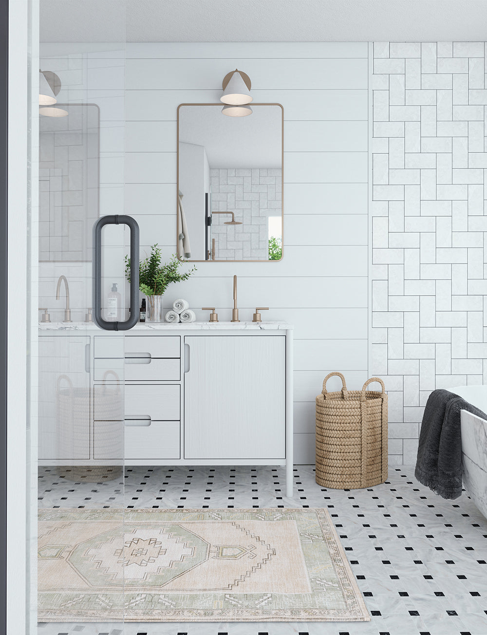 Barbara Light Green Beige Rug