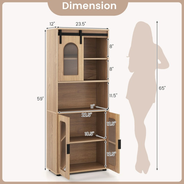 2-Piece Bathroom Cabinet Set with 59" Tall Storage Cabinet & 33" Floor Cabinet