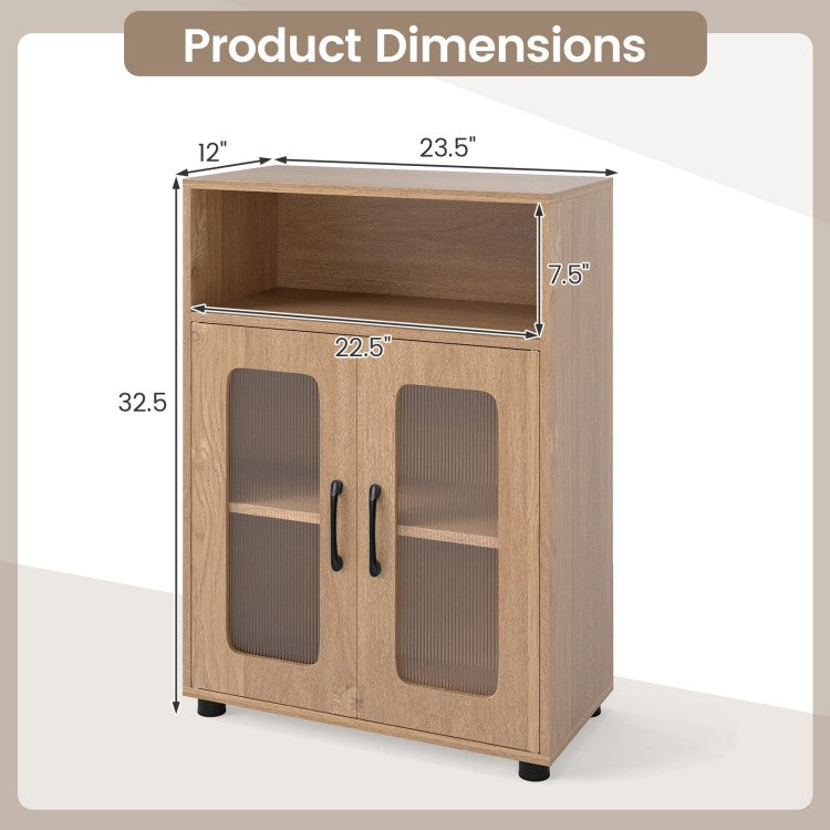 2-Piece Bathroom Cabinet Set with 59" Tall Storage Cabinet & 33" Floor Cabinet