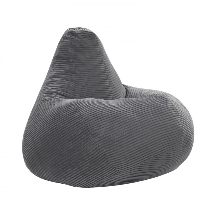 Bean Bag Chair for Adults Accent Lazy Sofa with Skin-friendly Corduroy Cover and Soft Sponge Filling-Dark Gray