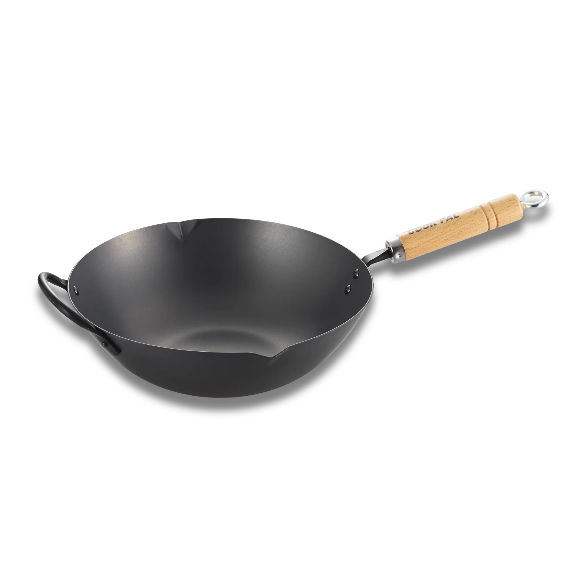 Yoshikawa Carbon Cook-Pal Ren Nitrided Carbon Steel Wok 36cm - Made in Japan