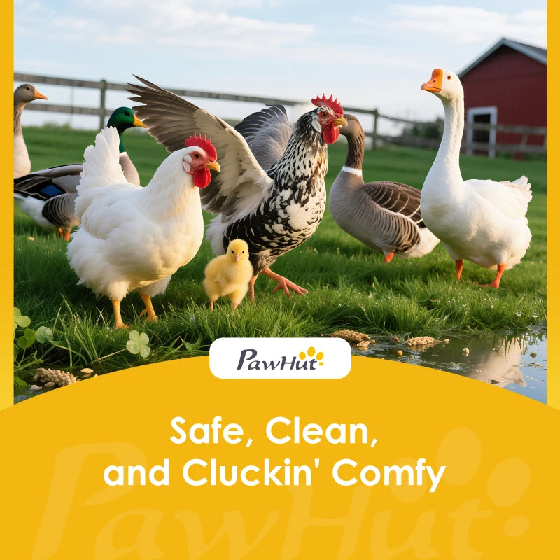 72" Chicken Coop, Wooden Hen House for 2 Chickens, Poultry Cage with Run, Nesting Box, Removable Tray, Waterproof Roof