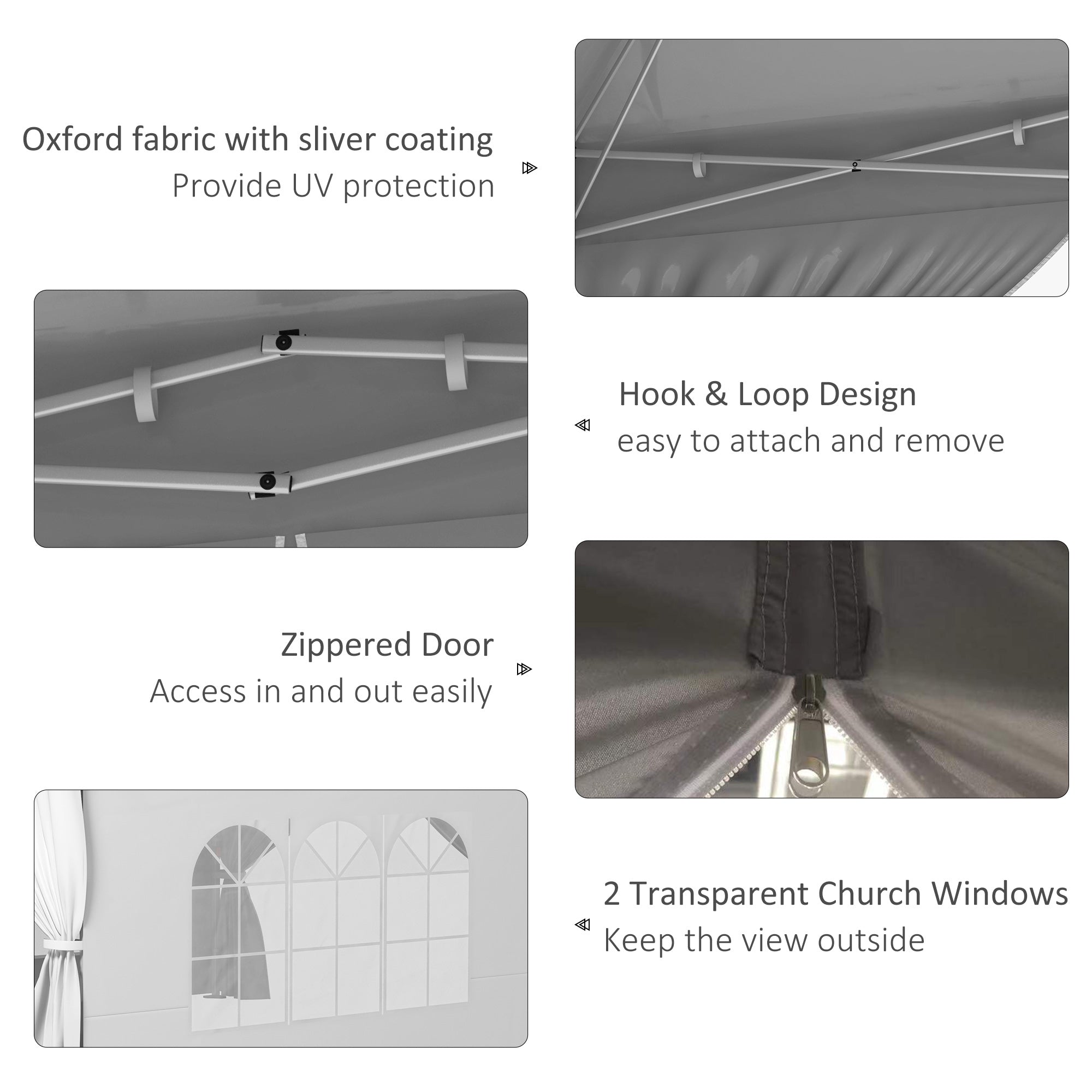 Outsunny 10' x 10' Outdoor Pop Up Canopy Tent with 4 Sidewalls, White