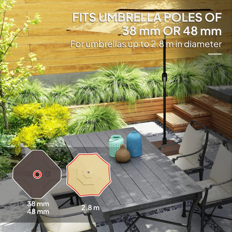 Square Patio Umbrella Base Holder, Outdoor Umbrella Stand, 17.7" L x 17.7" W x 9.8" H Brown