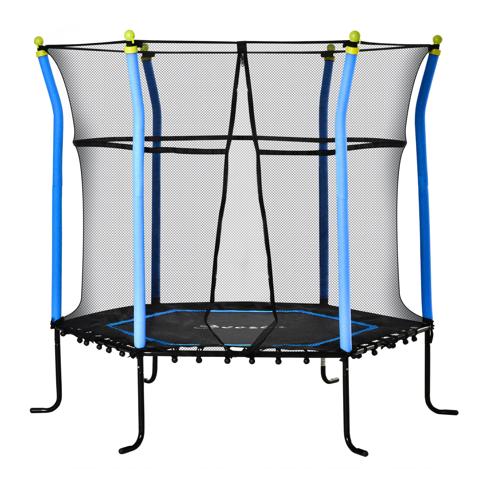 Soozier 63" Kids Trampoline Mini Indoor/Outdoor Bouncer Jumper Enclosure Net Elastic Thick Padded Pole 3-10 Years Blue