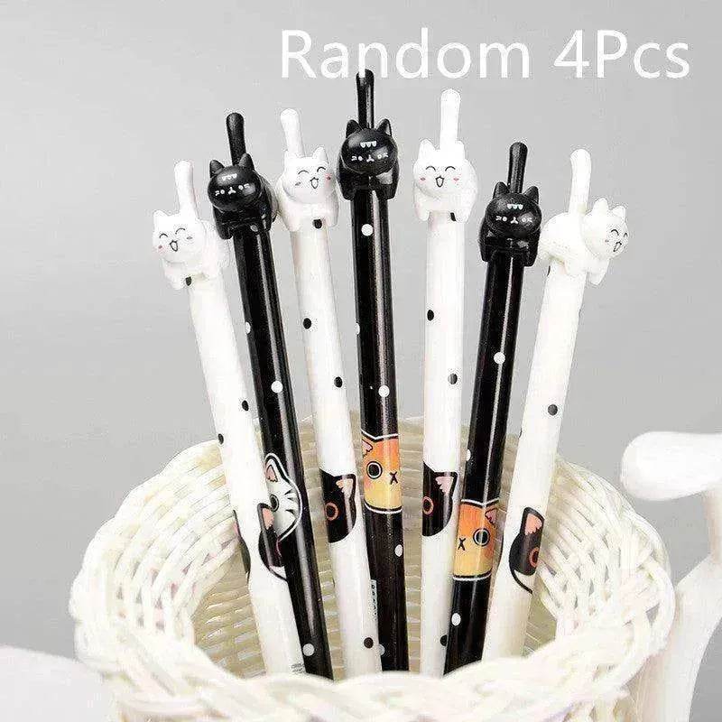 Black & White Cat Pattern Office School Supplies Gel Pen