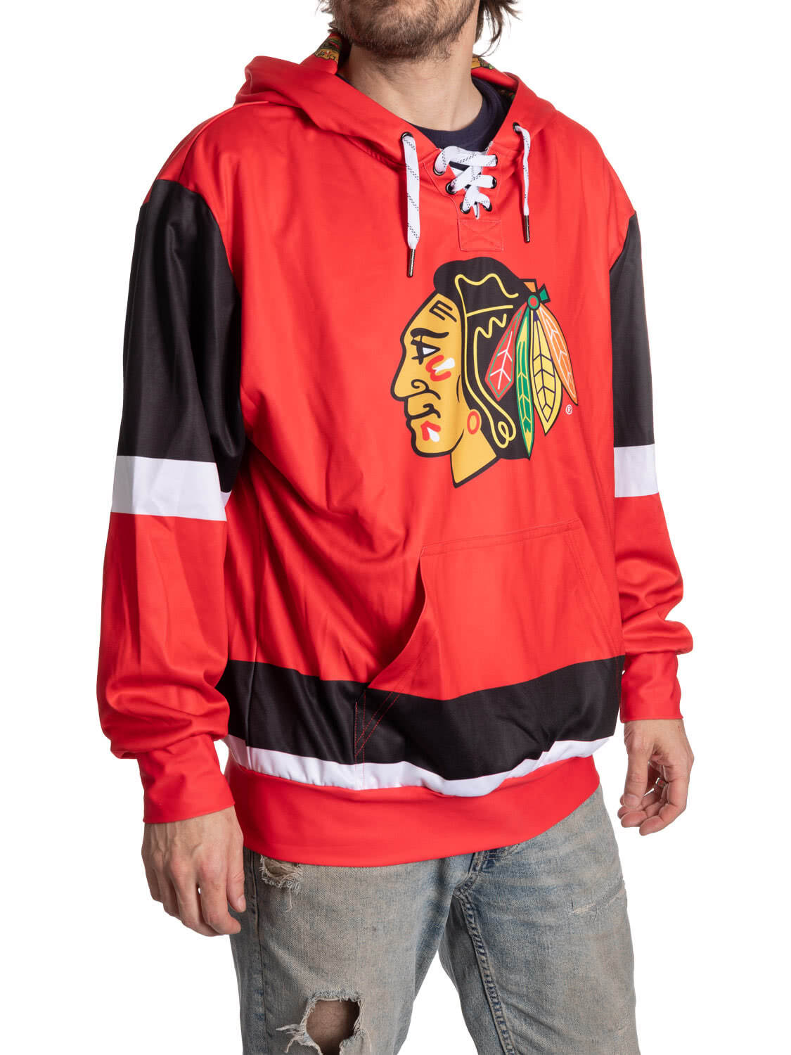 Chicago Blackhawks Hockey Lace Hoodie