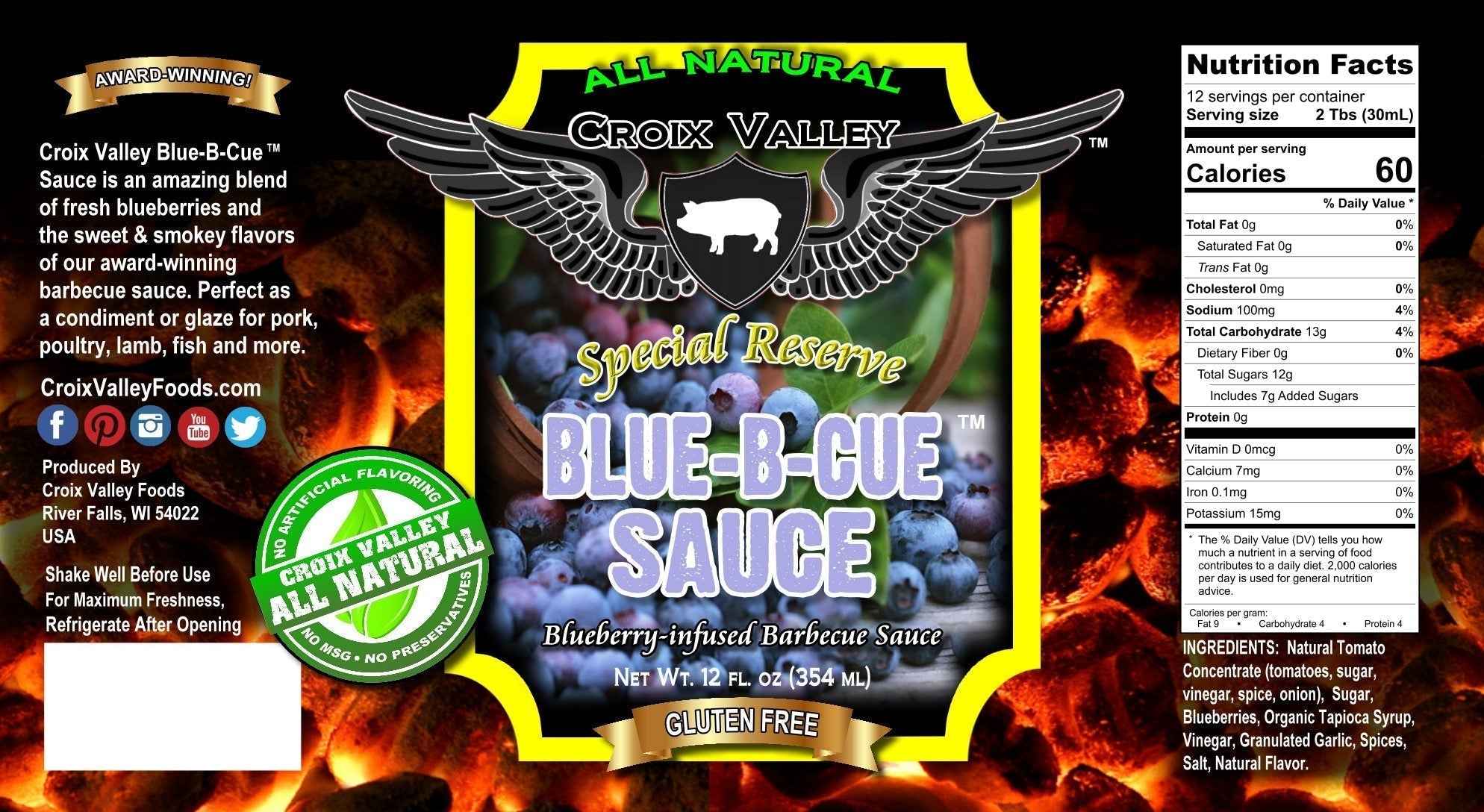 Croix Valley Blue-B-Cue™ BBQ Sauce