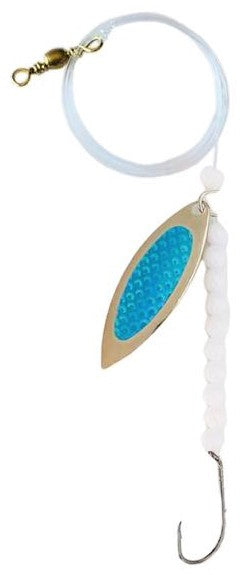 Solid White Beads Willow Leaf Spinner – Blue Demon Blade Lure
