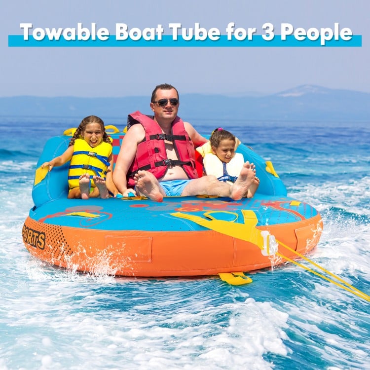 Boating 3 Riders Towable Tube Water Sport Towables Sofa Pull Tube with Nylon Cover