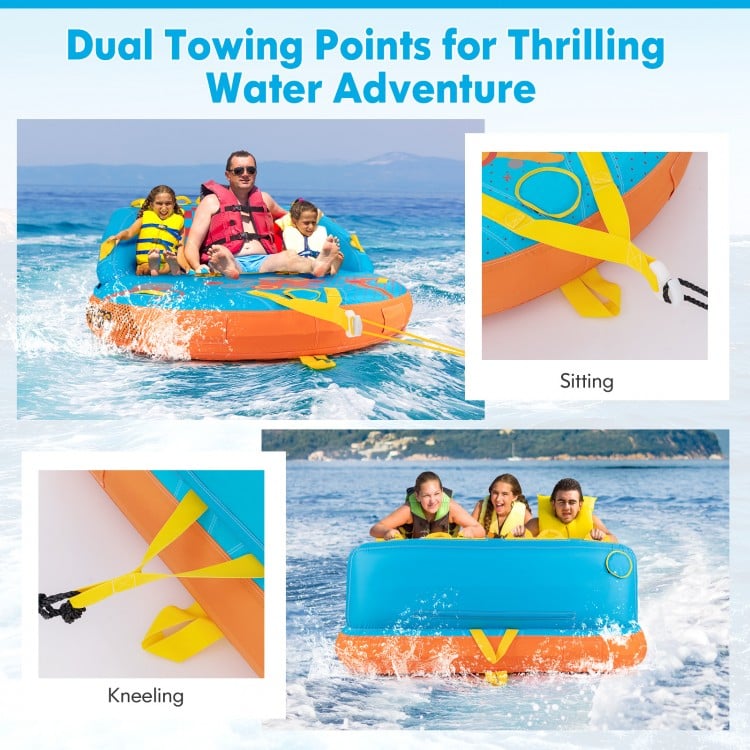 Boating 3 Riders Towable Tube Water Sport Towables Sofa Pull Tube with Nylon Cover