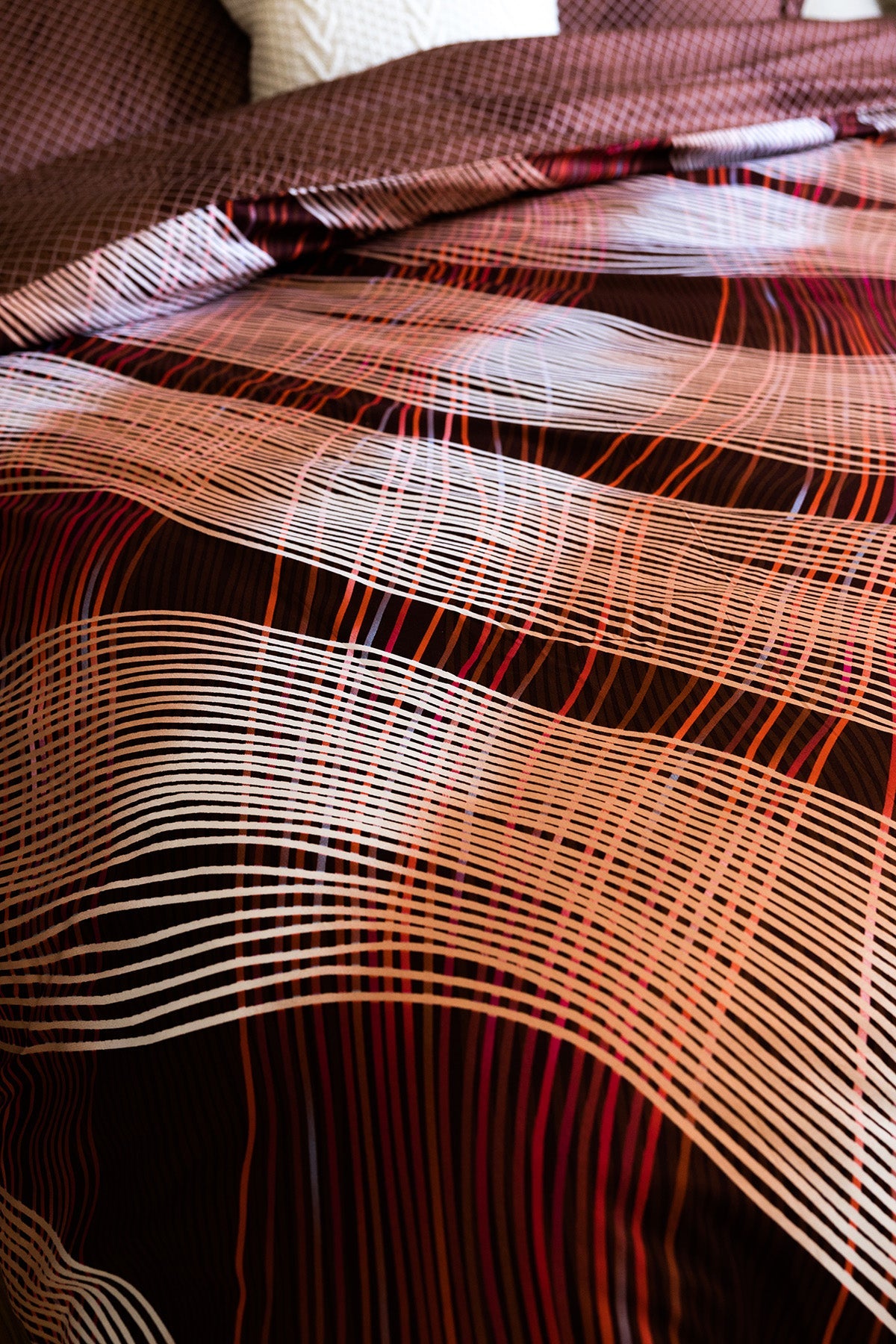Boca Queen Size Abstract Design Printed Reversible 3 pc Duvet Cover Set