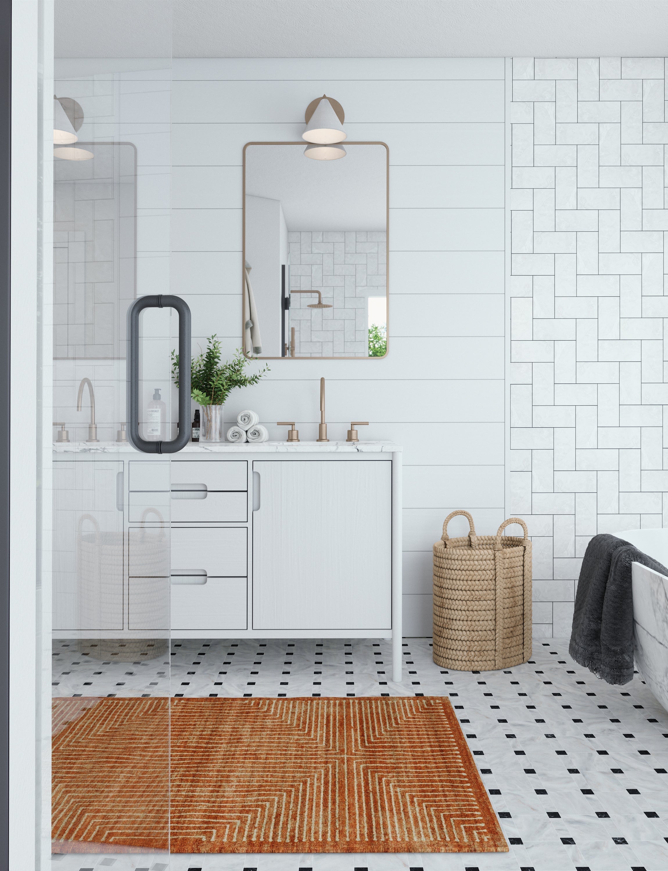 Bond Natural Orange Ivory Rug