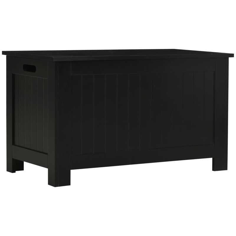 Large Storage Box Storage Trunk Cabinet Container with Lid and 2 Safety Hinges, Black