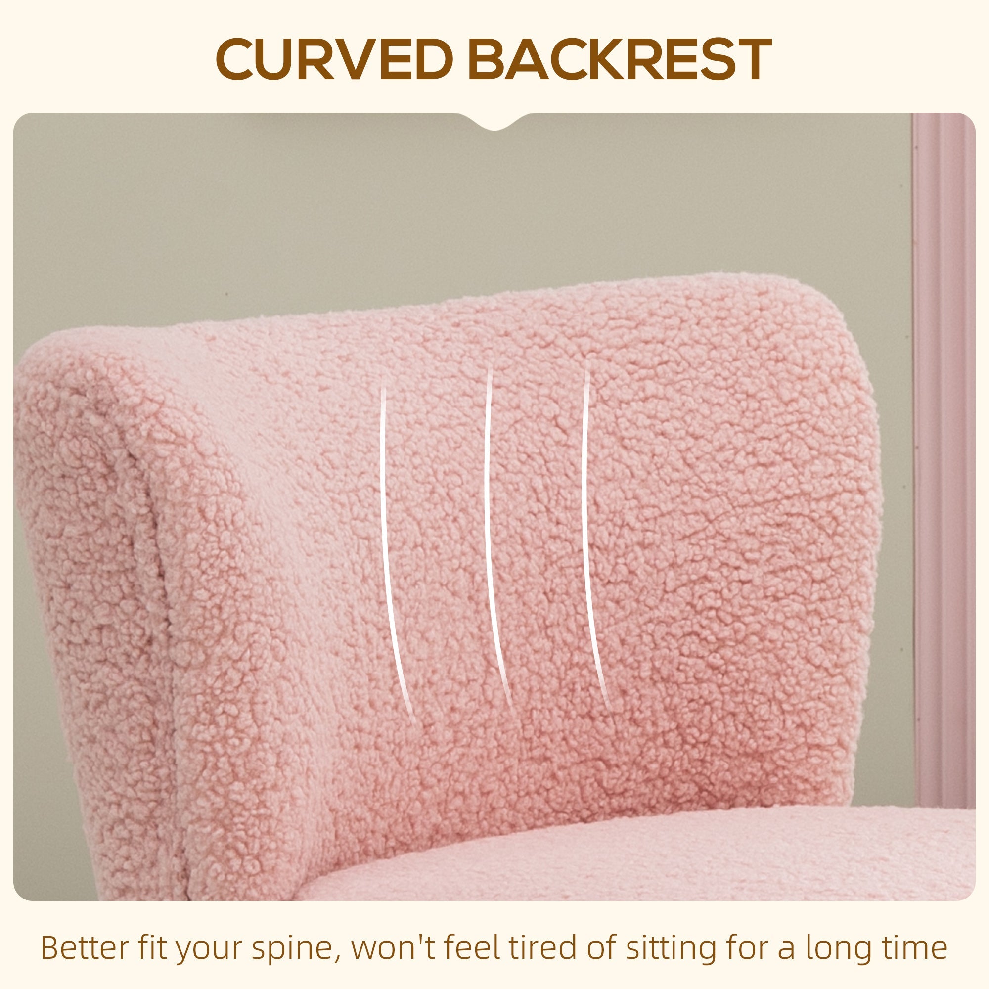 HOMCOM Chic Comfort: Soft Upholstered Lounge Chair with Gold Legs, Pink Hue for Bedroom Seating